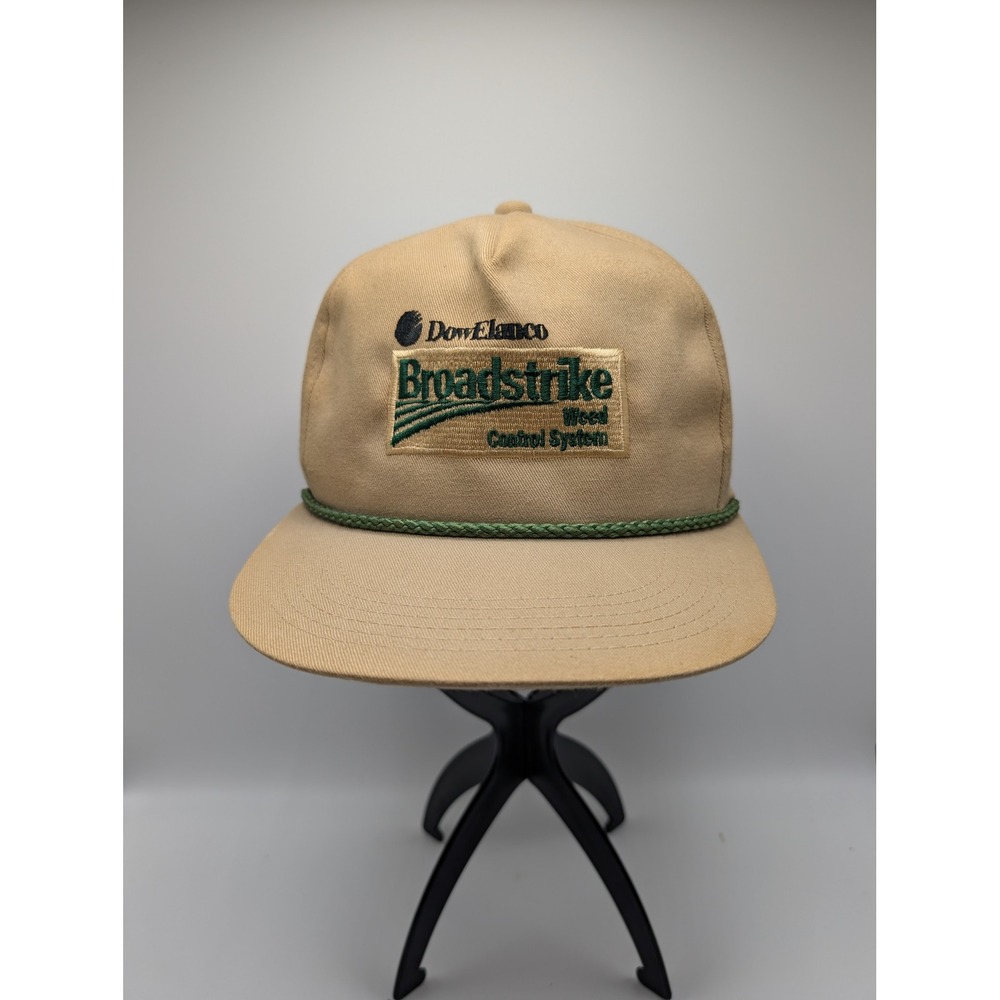 Vintage K-Products DowElanco Broadstrike Trucker Hat Tan Snapback Made in USA